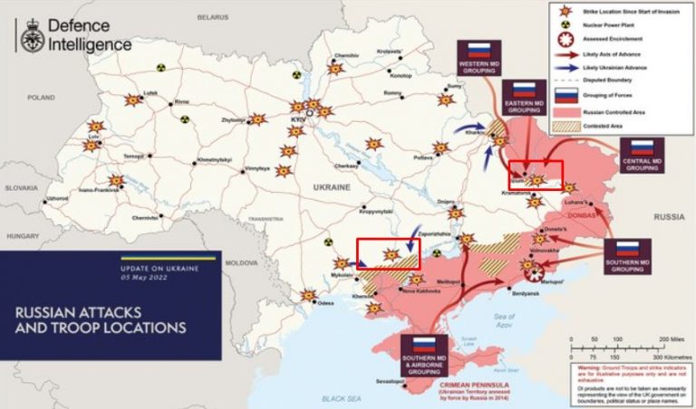 Россияне атаковали два новых направления: британская разведка опубликовала новую карту боевых действий